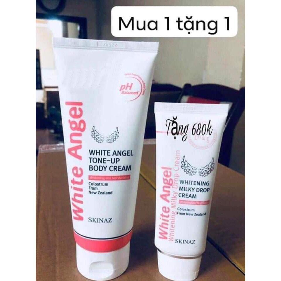 Kem White Angel Tone - Up Body Cream Skinaz cao cấp - kem dưỡng trắng da toàn thân cao cấp nhập khẩu 100% từ Hàn Quốc - 200ml