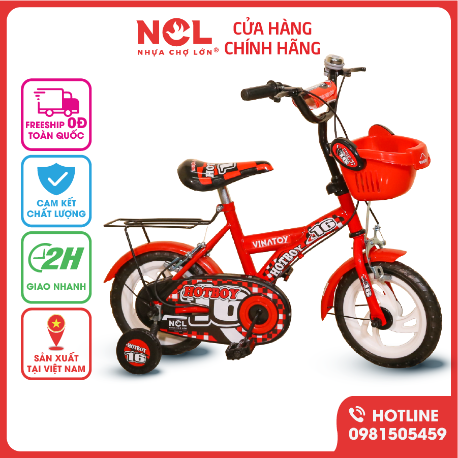 Xe Đạp Trẻ Em Nhựa Chợ Lớn 12 inch K73  Hotboy Dành Cho Bé Từ 2 - 3 Tuổi - M1395-X2B