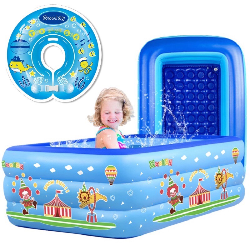 Bể bơi bơm hơi cỡ lớn 1M3,1M5,1M8,2M1  - Thành cao chất liệu nhựa dày dặn đàn hồi tốt , Thiết kế 3 tầng chịu lực tốt , Dễ dàng gấp gọn khi không sử dụng - Bể boi gia đình - Bể bơi phao 3 tầng