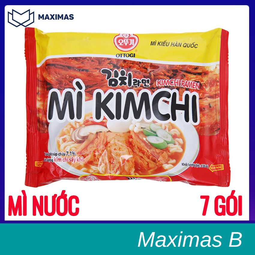 Mì kim chi, mỳ bò hầm ottogi gói 120g x 7 gói mì cay kiểu hàn quốc m15 m27 shop maximas b