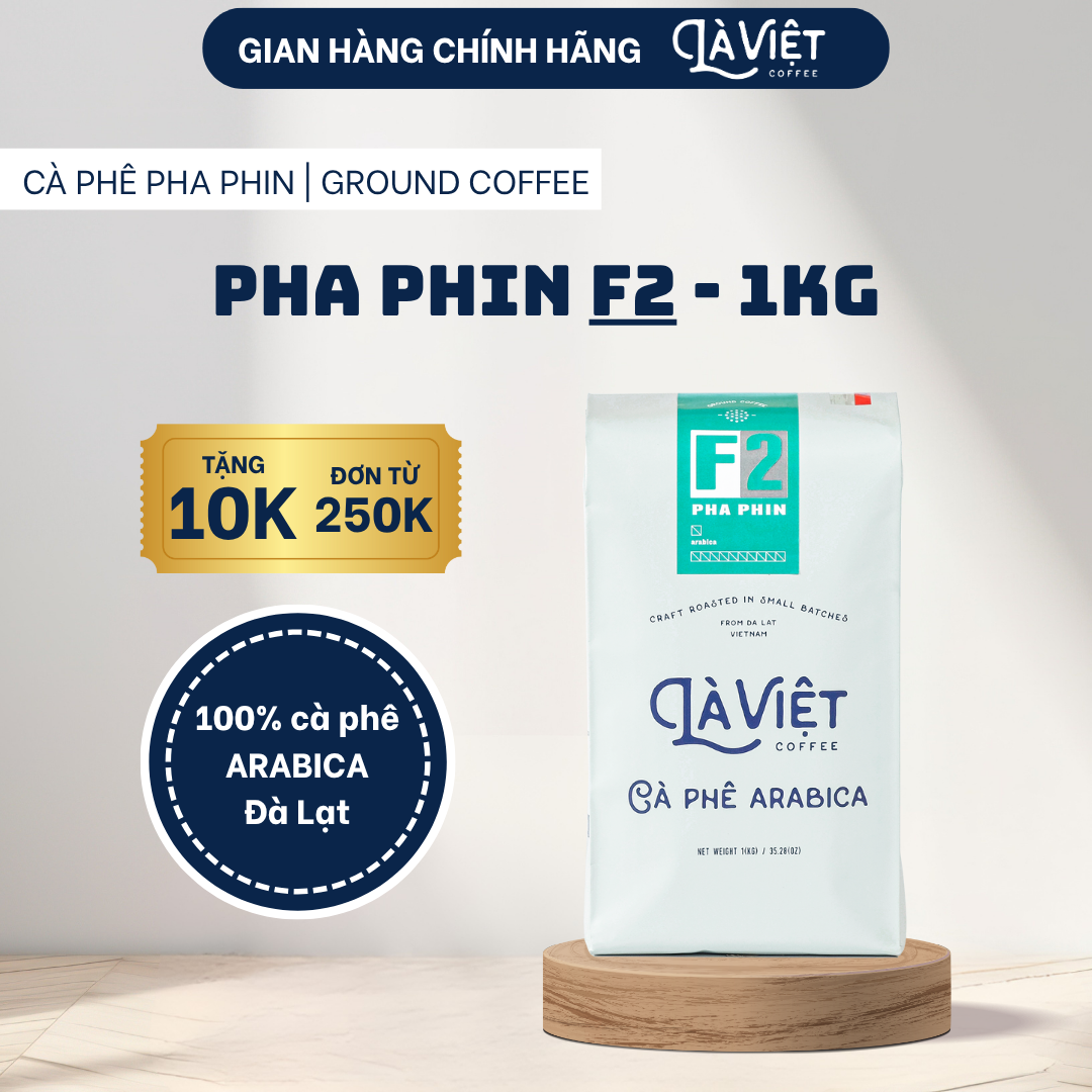 Cà Phê Bột LÀ VIỆT PHA PHIN F2 100% Arabica 1kg Vị Đậm Đà