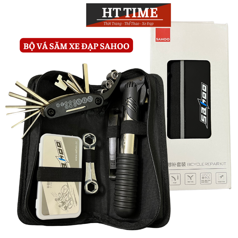 Bộ Sửa Xe Đạp Kèm Miếng Vá, Bơm Và Keo Dán Xăm SAHOO Đa Năng Dễ Dàng Mang Đi Lại