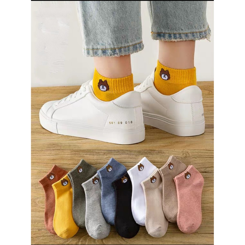 Combo 10 đôi tất vớ gấu siêu đáng yêu - set 10 đôi tất gấu cổ ngắn cho bạn gái - combo 10 đôi tất chất liểu tốt hàng loại 1 - tất vớ gấu siêu cute