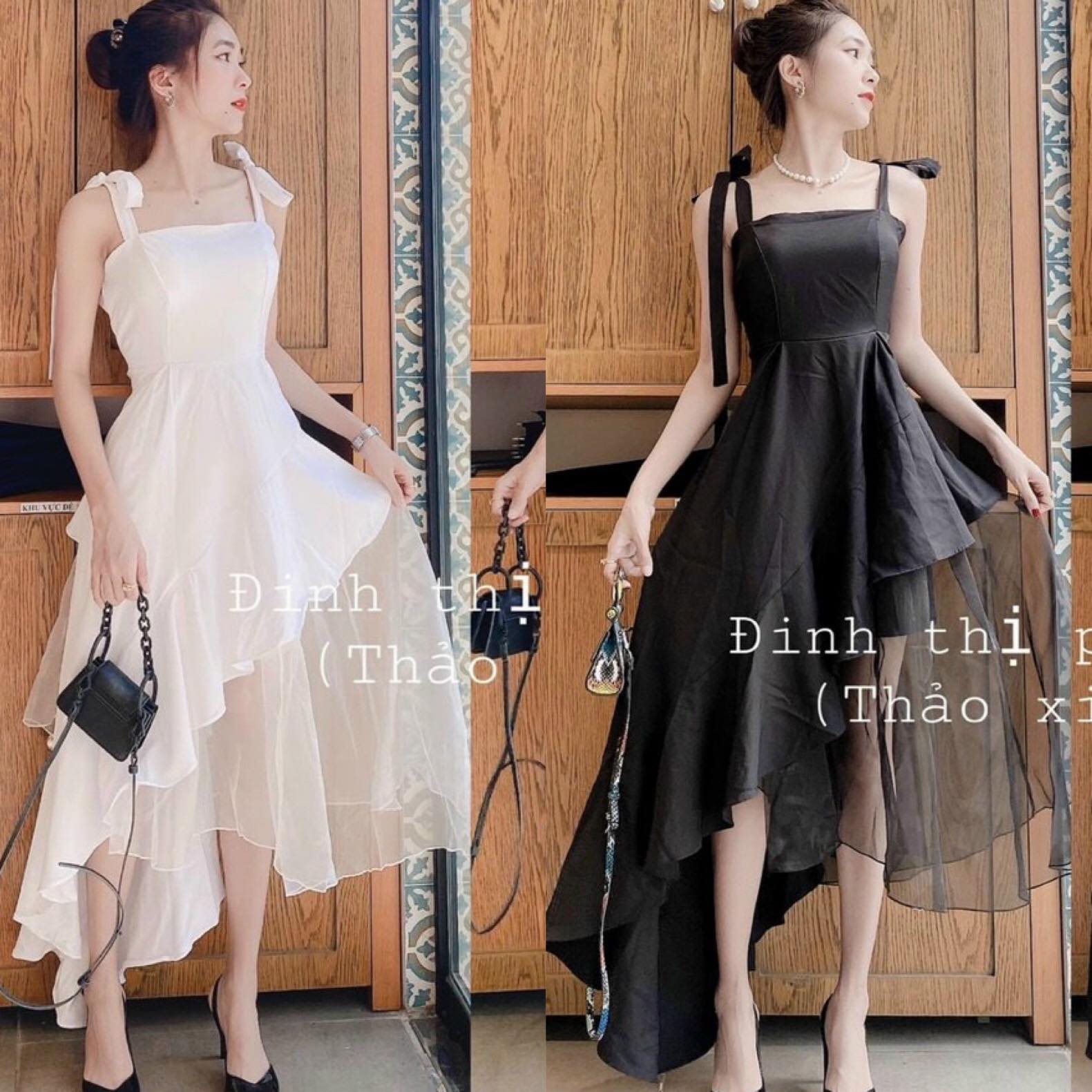 HOT Đầm xòe 2S lụa phối voan kiếng 2 lớp cực sang chảnh