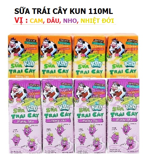 24 HỘP SỮA TRÁI CÂY KUN 110ML hương vị trái cây - PHUONGAN_SHOP