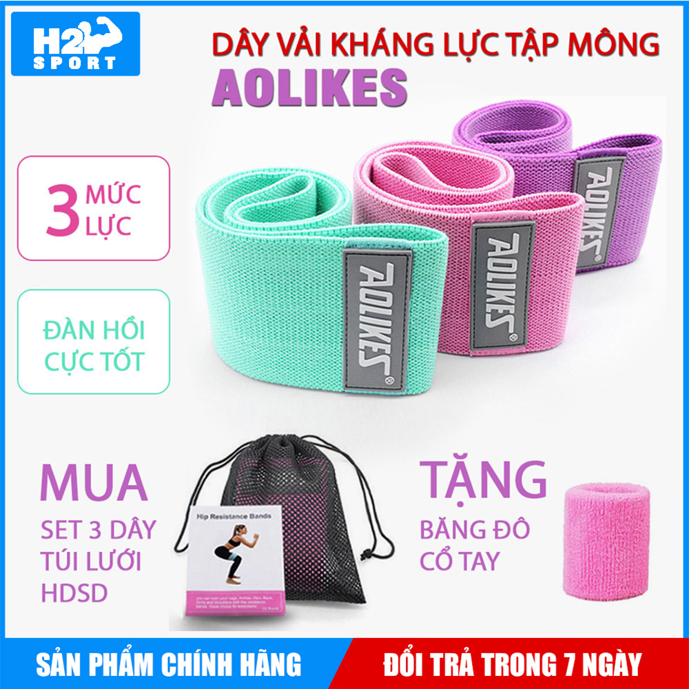 Dây Kháng Lực Tập Mông Aolikes Chất liệu kết hợp Polyeste - Cotton, Hỗ trợ tập mông hiệu quả