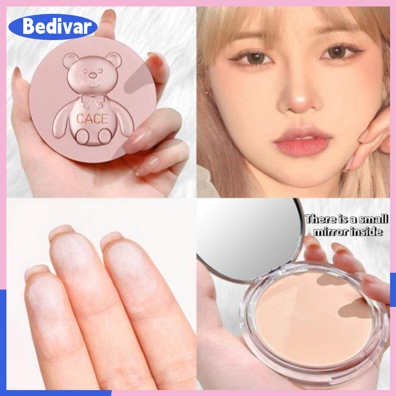 CACE Bear Pressed Powder Makeup Powder Phấn Phủ Dạng Nén Mềm Cace Bear Mịn Che Khuyết Điểm Làm Trắng Da làm sáng kiềm dầu cho da mặt