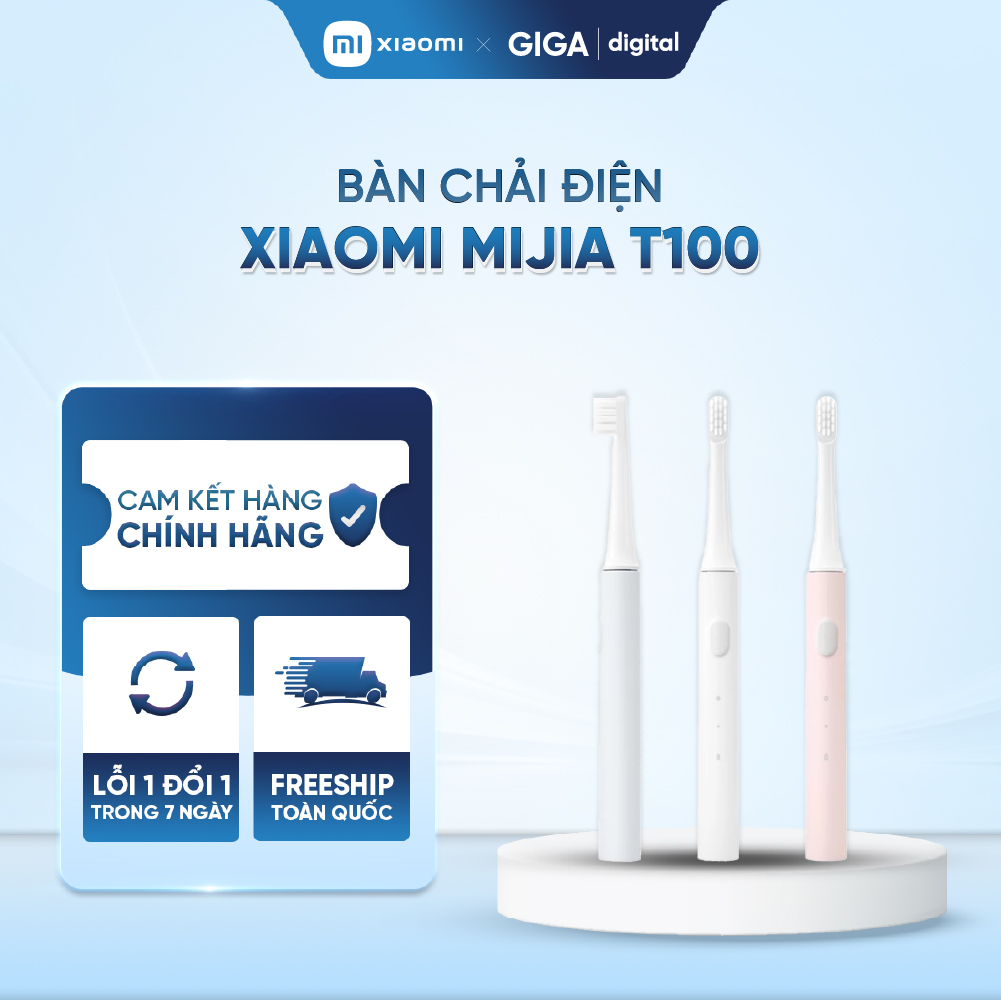 [ Hỏa tốc HN - HCM ]   Bàn chải điện Xiaomi Mijia T100 - Làm sạch chuyên sâu, bảo vệ nướu, nhỏ gọn, dễ dàng thay thế đầu bàn chải.