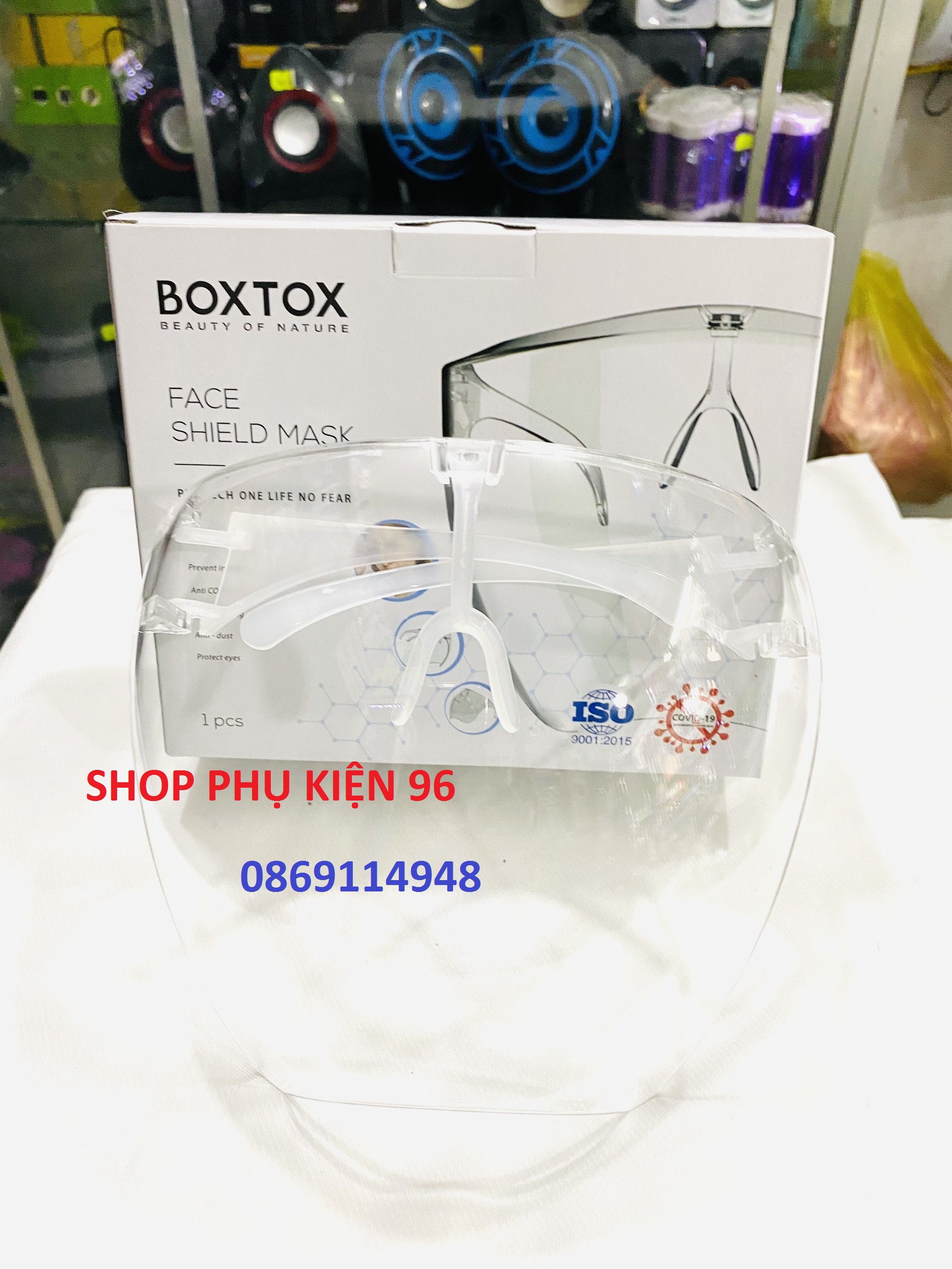 Combo 2 cái kính / mặt nạ boxtox trong suốt chắn giọt bắn