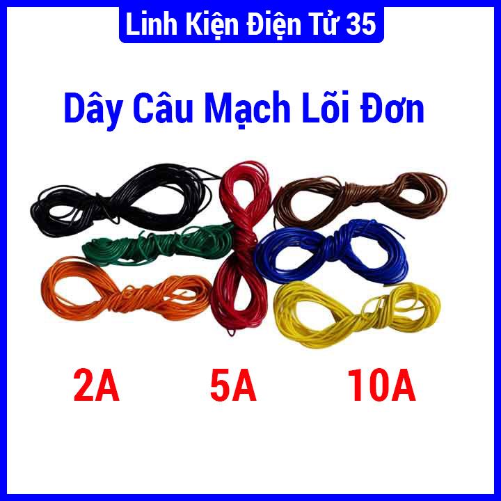 Cuộn dây câu mạch lõi đơn 2A/5A/10A dây chịu tải cao nhiều màu