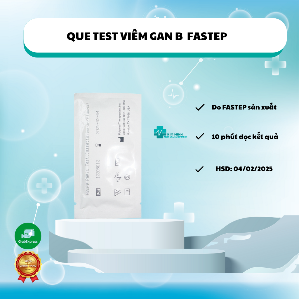 [HCM] Que test nhanh viêm gan B Fastep (HBsAg) dạng khay (1 test)
