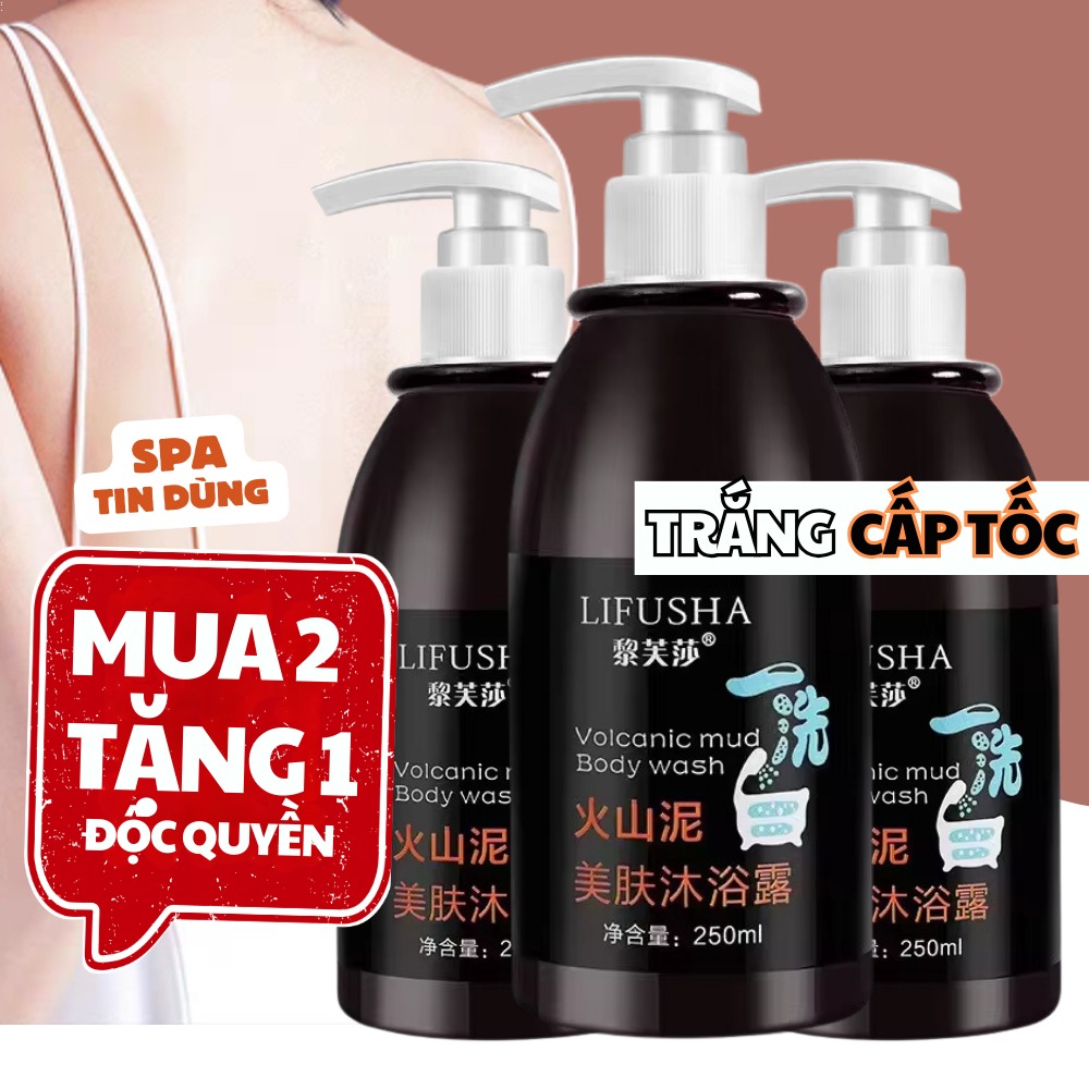 Sữa tắm bùn núi lửa lifusha kích trắng dưỡng trắng ủ trắng da toàn thân body tay chân