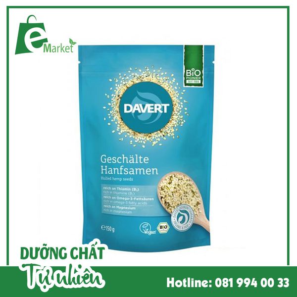 Hạt gai dầu hữu cơ davert 200gr