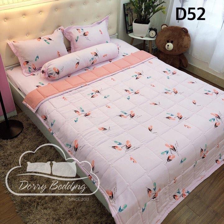 Set chăn hè đũi - ga bọc- 2 áo gối- 1 áo gối ôm mẫu bút lông hồng