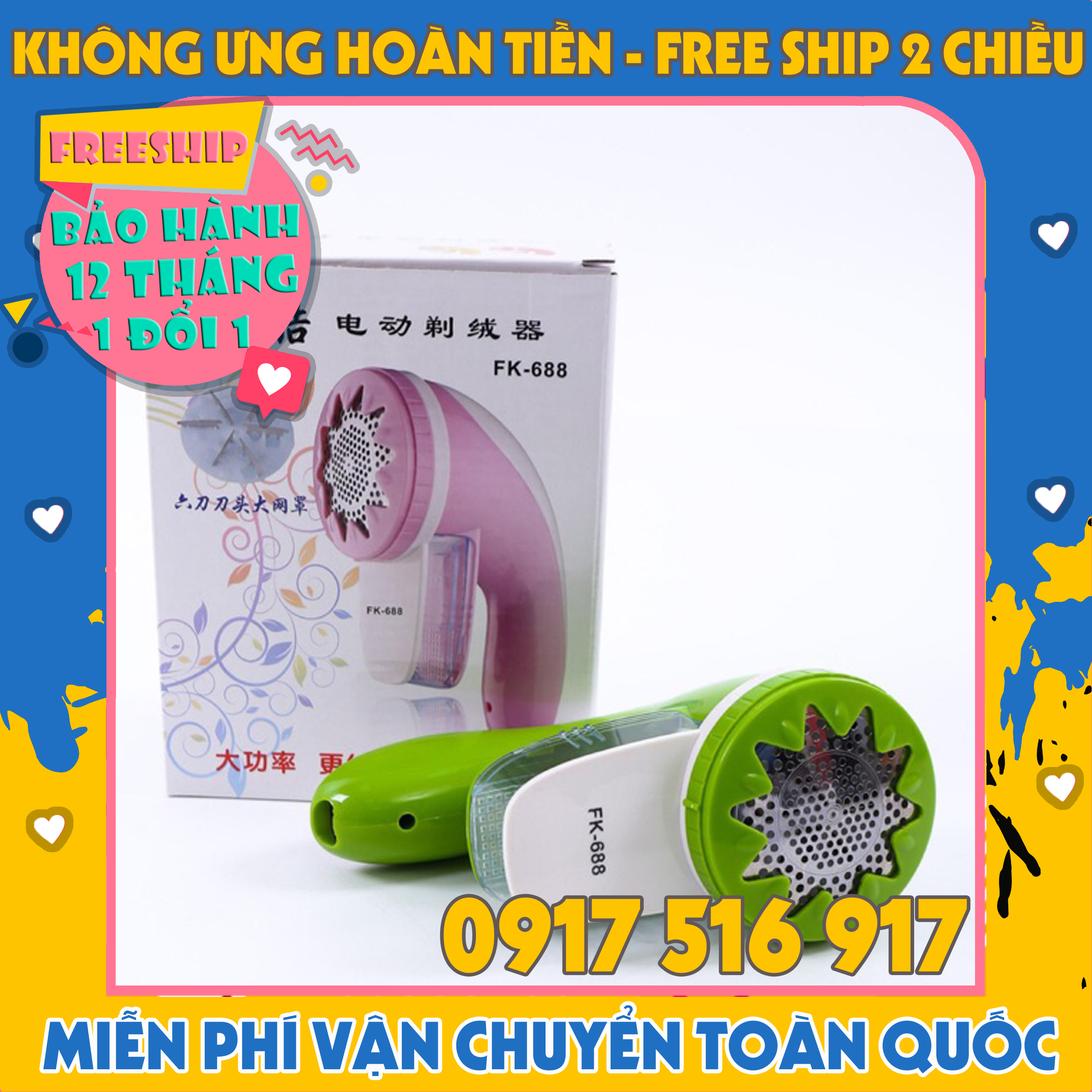 Máy cắt lông xù 6 lưỡi cho quần áo - Bảo Hành 12 Tháng