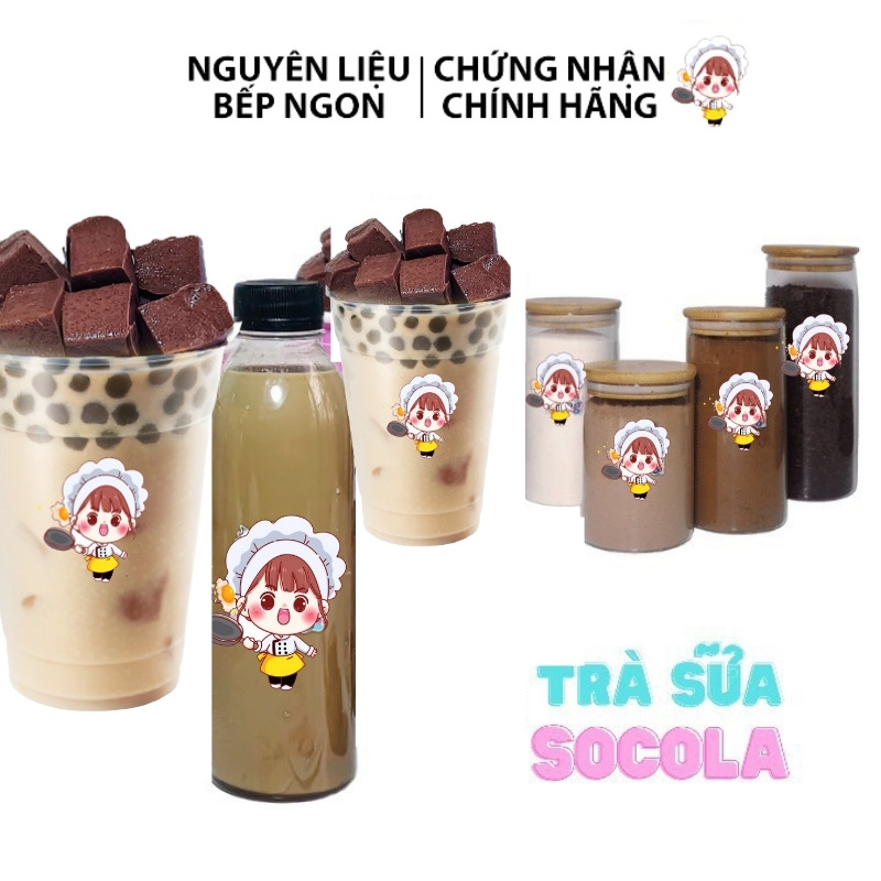 SET NGUYÊN LIỆU TRÀ SỮA VỊ SOCOLA TỰ PHA NẤU ĐƯỢC 42-45 LY - NGUYÊN LIỆU BẾP NGON