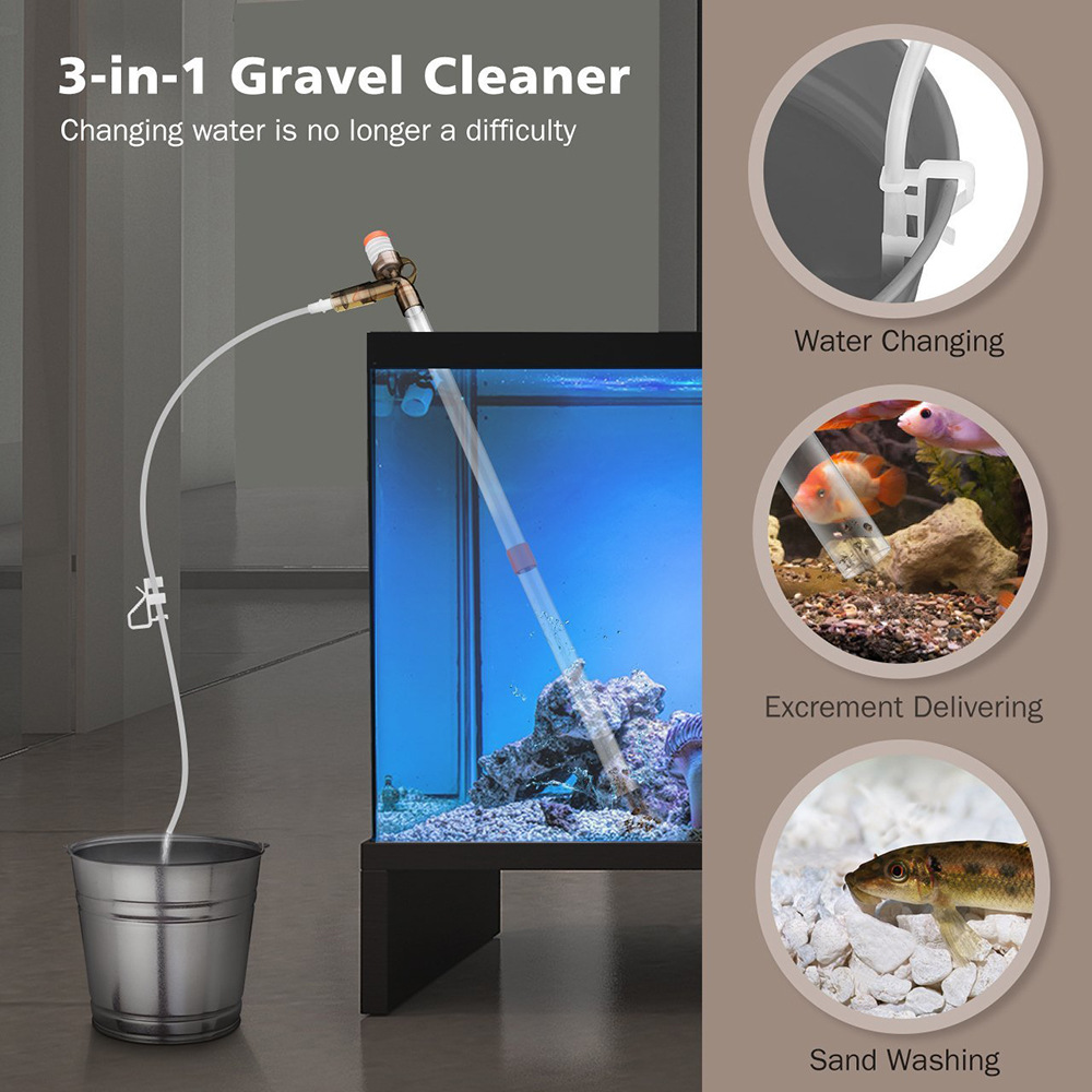 Dụng cụ thay nước, vệ sinh, hút cặn bể cá, hồ cá cao cấp
