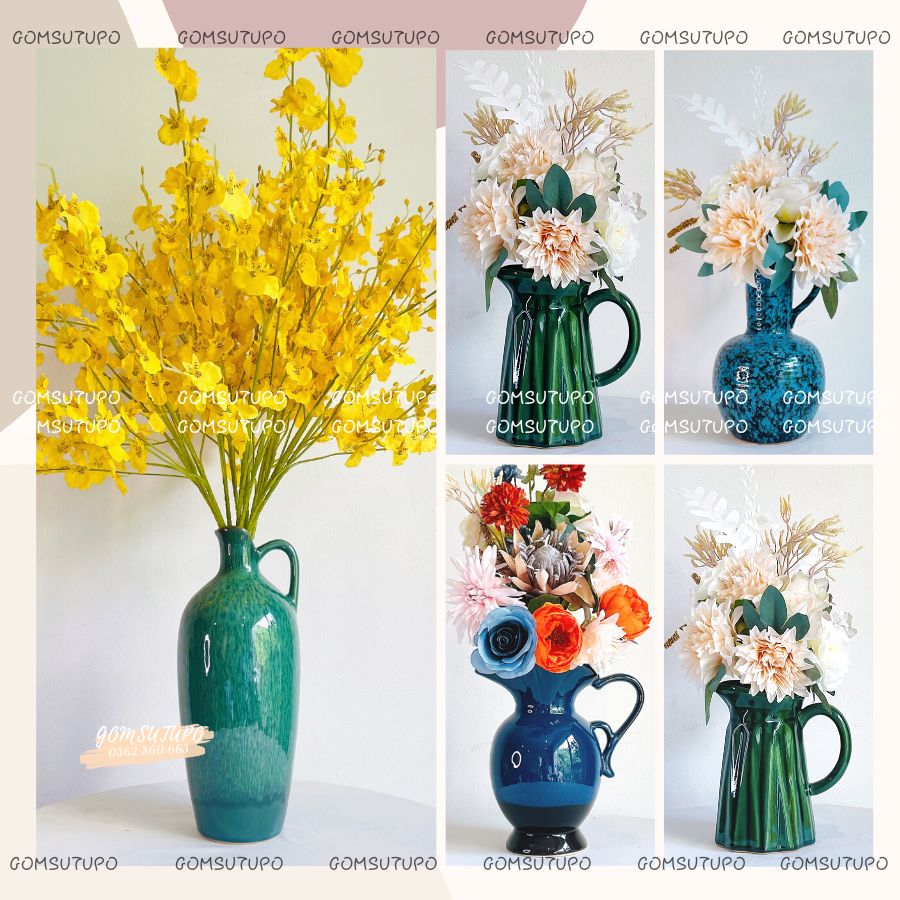 20 mẫu lọ hoa gốm , gốm sứ bát tràng , gomsutupo , bình hoa trang trí , decor nhà cửa , nội thất