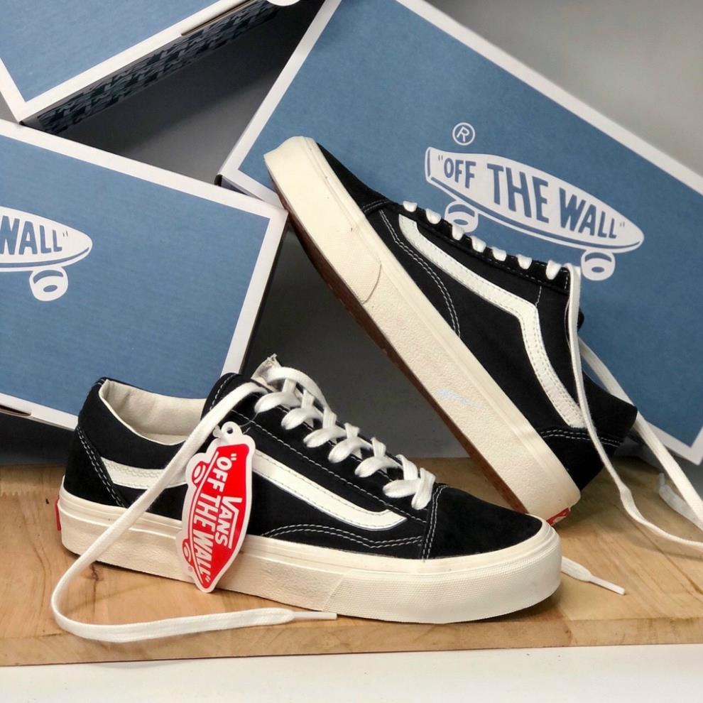 Giày nam nữ cổ thấp vans vault old skool, giày slip on vans caro đen trắng full box bill