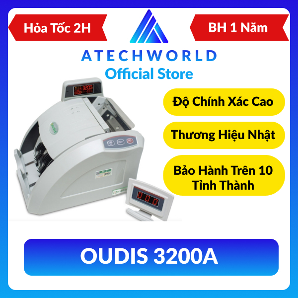 Máy đếm tiền nhật bản oudis 3200a nhỏ gọn độ chính xác cao - hàng chính hãng - bh 1 năm - có xuất vat