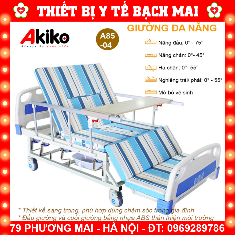 Giường bệnh 4 tay quay akiko a85-04 đa năng