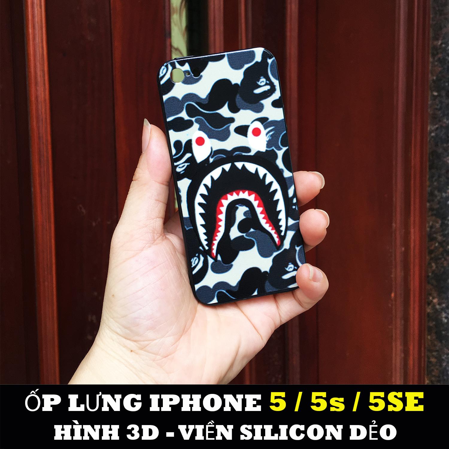 [12 MẪU] ỐP LƯNG HÌNH BAPE 3D CHO MÁY IPHONE 5