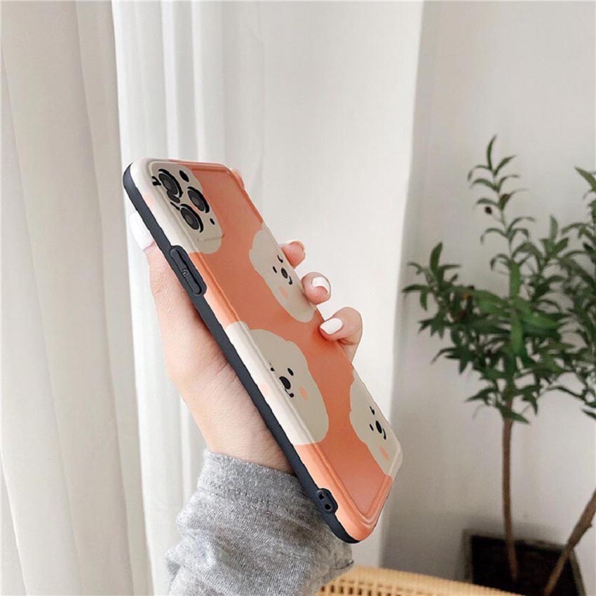 Ốp lưng iphone cao cấp full viền ốp GẤU TRẮNG MÀU CAM  dành cho iphone6/ iphone 6 plus/ iphone 7/ iphone 7plus/ iphone 8/ iphone 8plus/ iphone X/ iphone Xs max/ iphone 11/ iphone 11 pro/ iphone 11 pro max