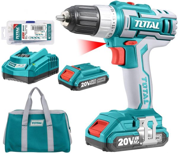 20v máy khoan vặn vít dùng pin 47 chi tiết total tdli2002