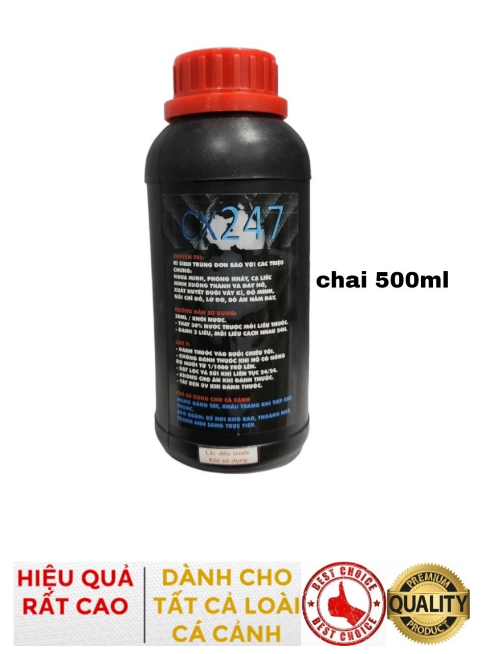 Cx247 diệt ký sinh trùng đơn bào và các loại nấm da trên cá Koi cá Rồng và cá Vàng - Chai 500ml