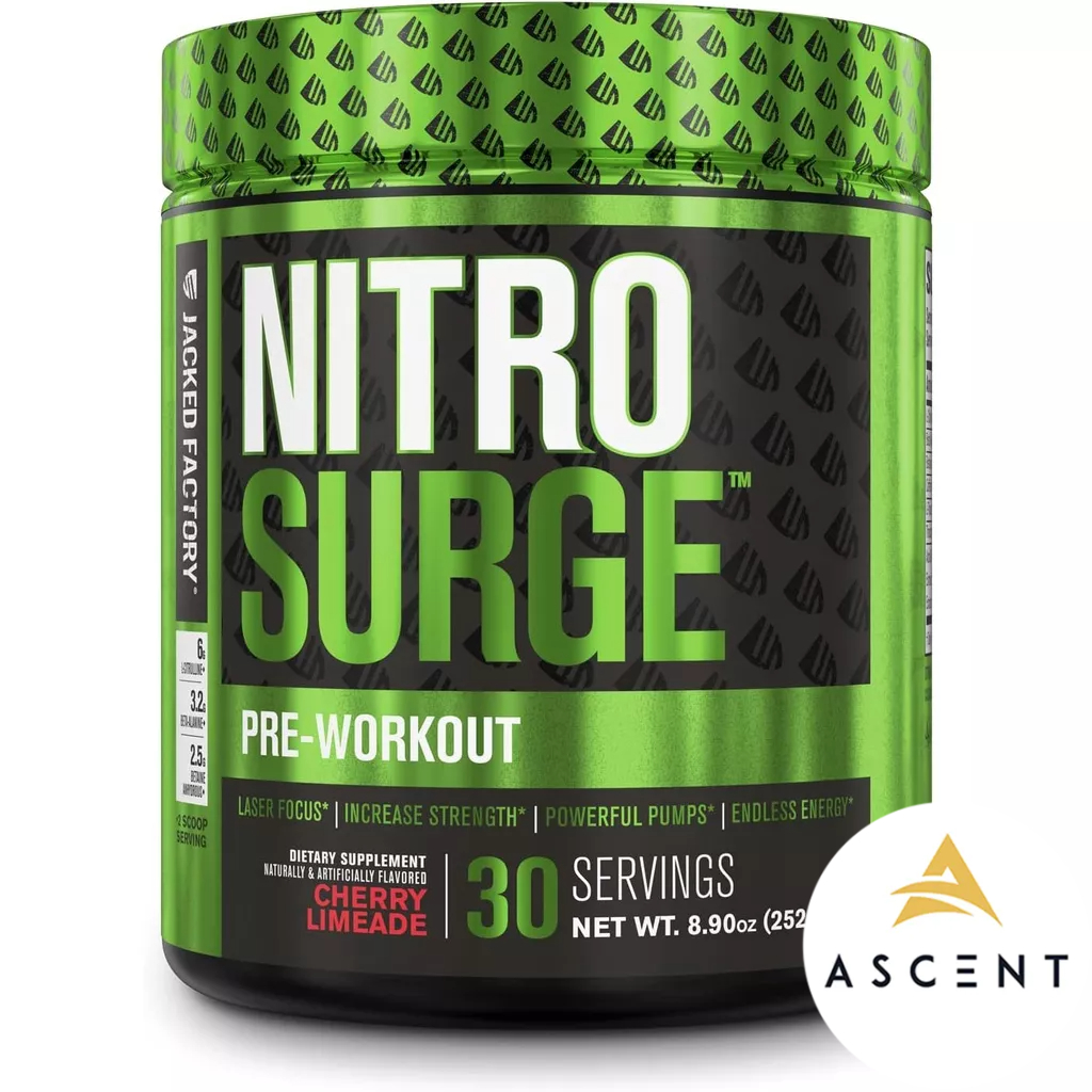Pre-workout bán chạy amazon nitrosurge thương hiệu "jacked factory" : made in usa