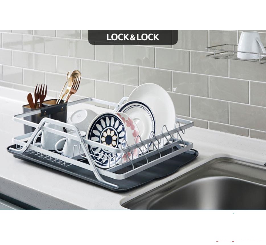 Kệ úp chén đĩa trên chậu rửa thông minh bằng nhôm Lock&lock LDR205