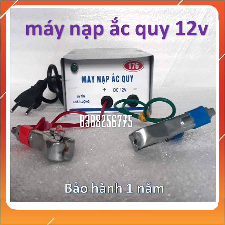 Máy nạp ắc quy 12V - Bộ sạc bình Acquy tự động 12V cho xe Ô tô, xe máy(.6ah-25ah) (lõi đồng)