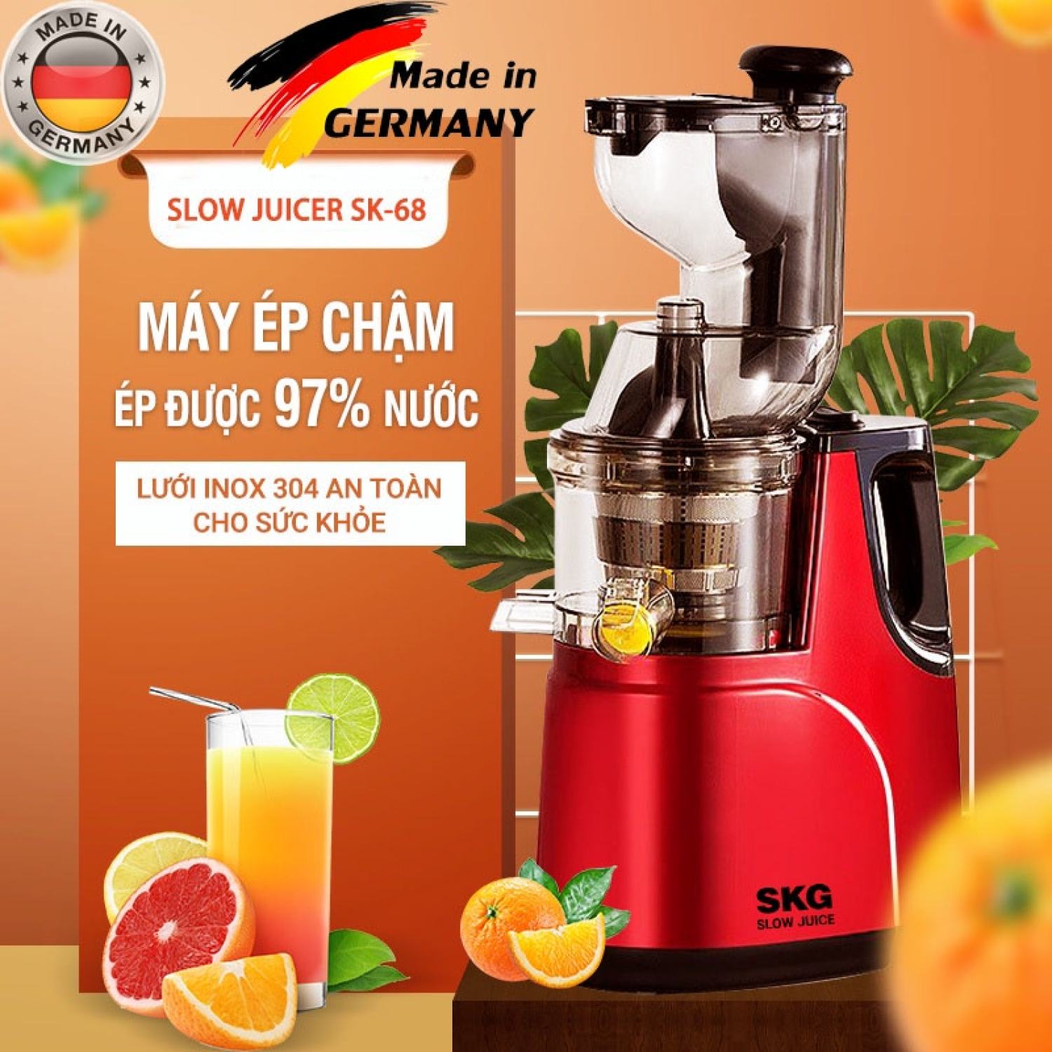 Máy ép chậm cao cấp skg sk68 , hongxin rh312 skg sk60 ép được cả củ quả cứng máy ép trái cây chậm kiệt nước bh 12 tháng