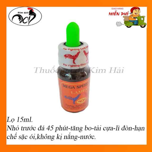 Mega Speed E15-[lọ rin 15ml]-dùng được mọi bến gà-Nước màu xanh lá cây-Tăng bo, tăng độ lì, dẻo dai phút 90.