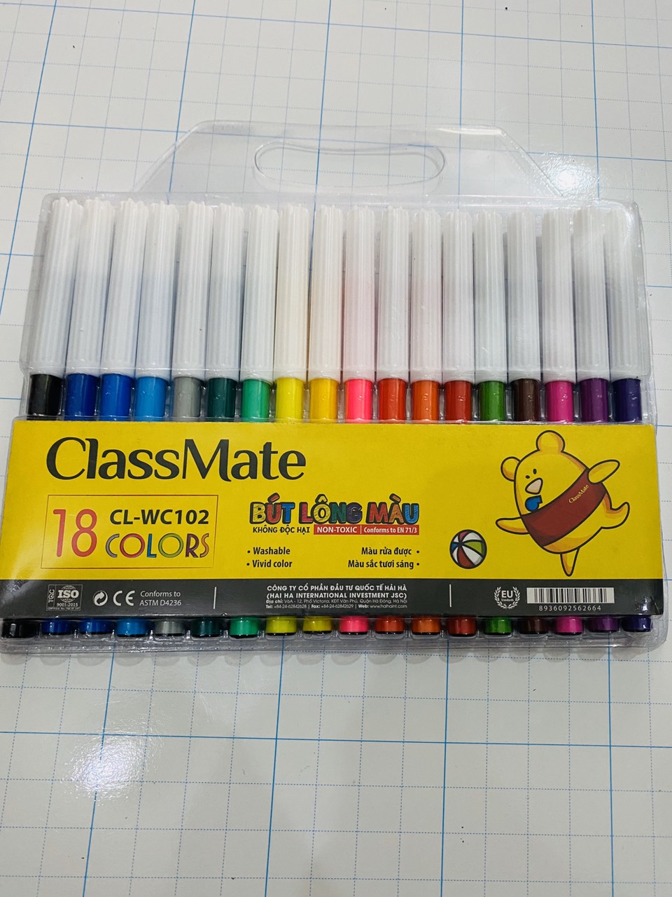 VỈ BÚT LÔNG MÀU 18 MÀU CLASSMATE WC 102
