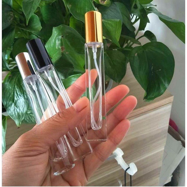 Combo 50) Chai triết vuông cao 10ml thủy tinh trong xuốt/ đựng tinh dầu/nước hoa-Hàng loại 1
