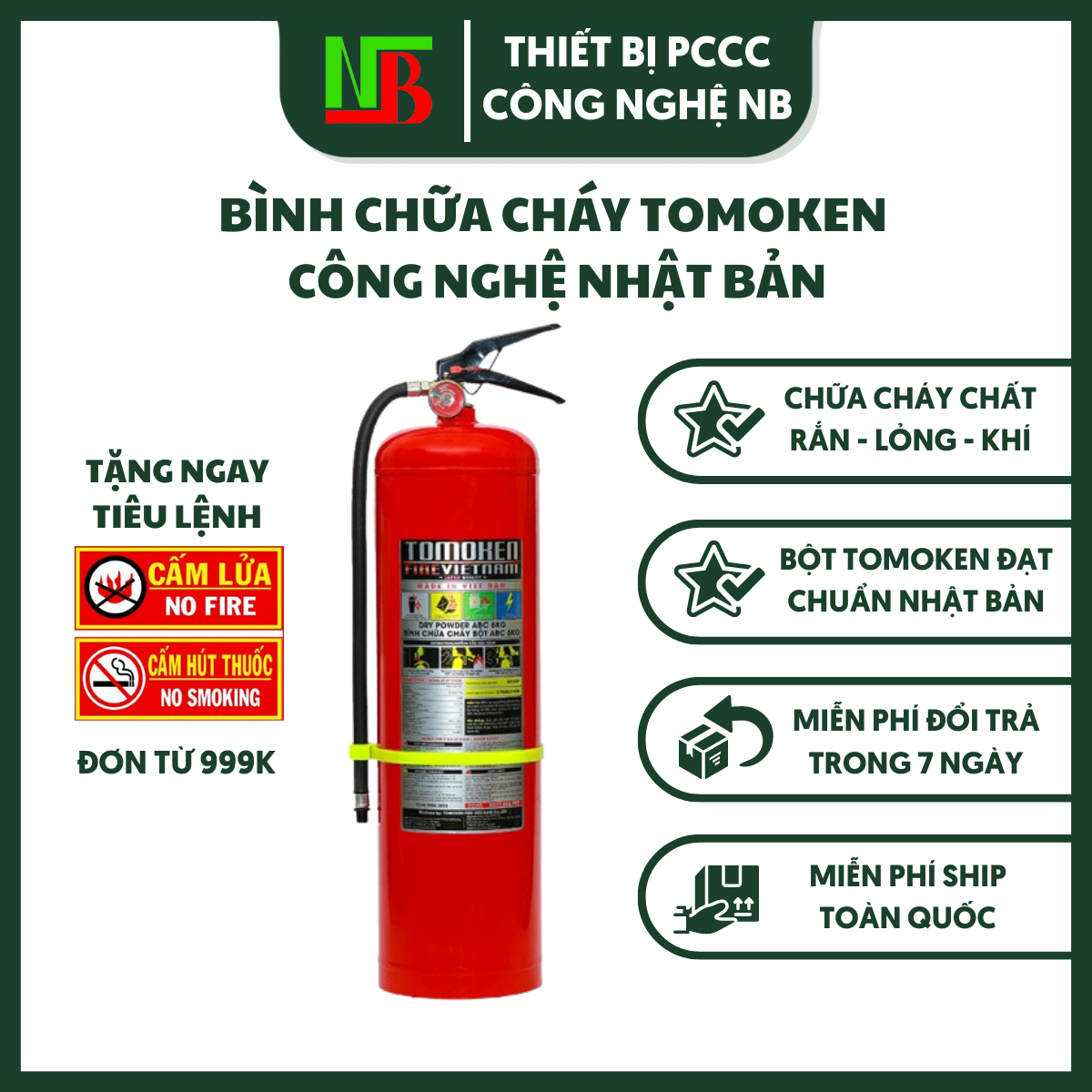 Bình chữa cháy bột abc tomoken chính hãng tiêu chuẩn phòng cháy chữa cháy 4kg