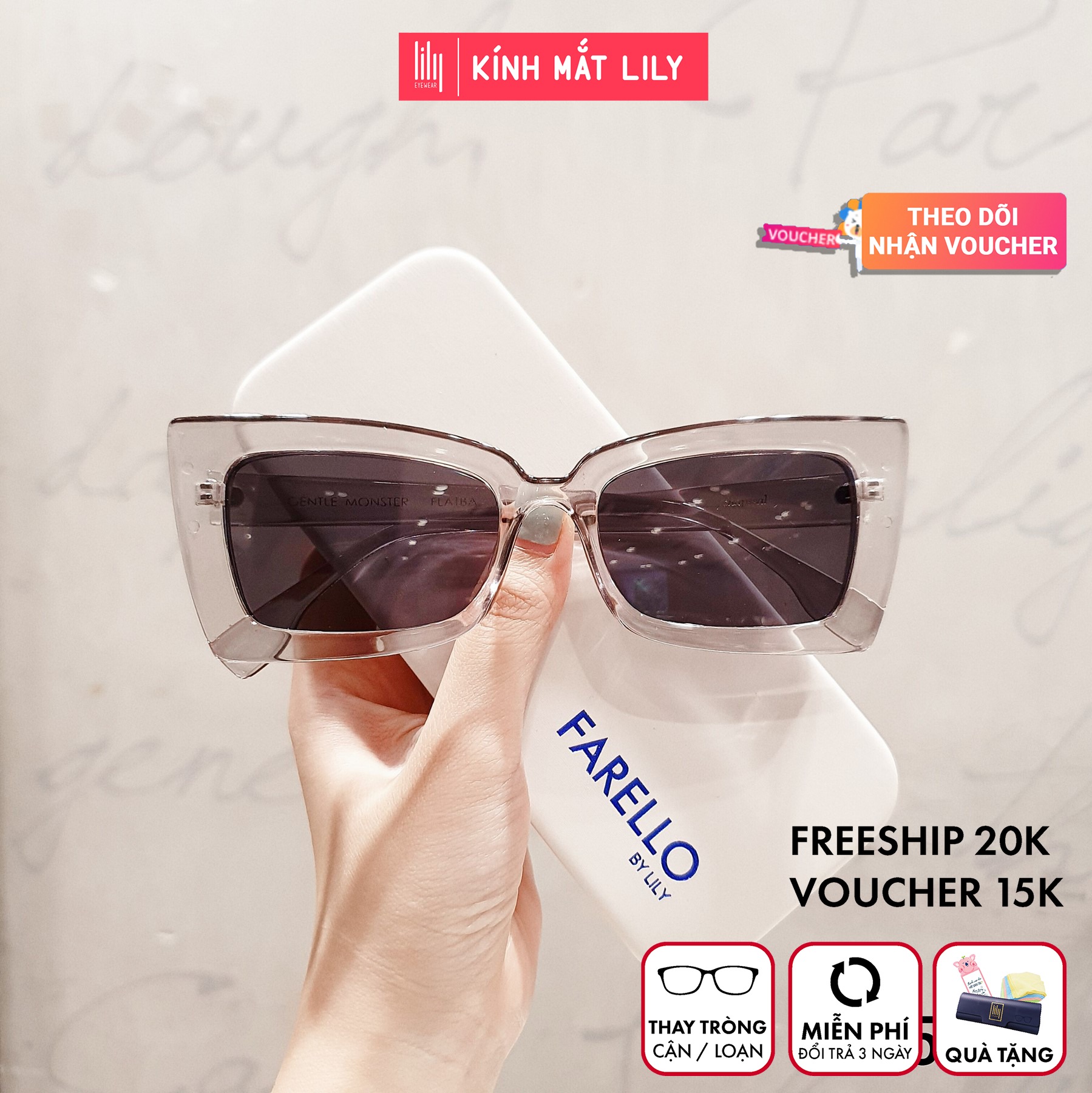 Gọng kính mát thời trang 5191 - kính râm thời trang kèm quà