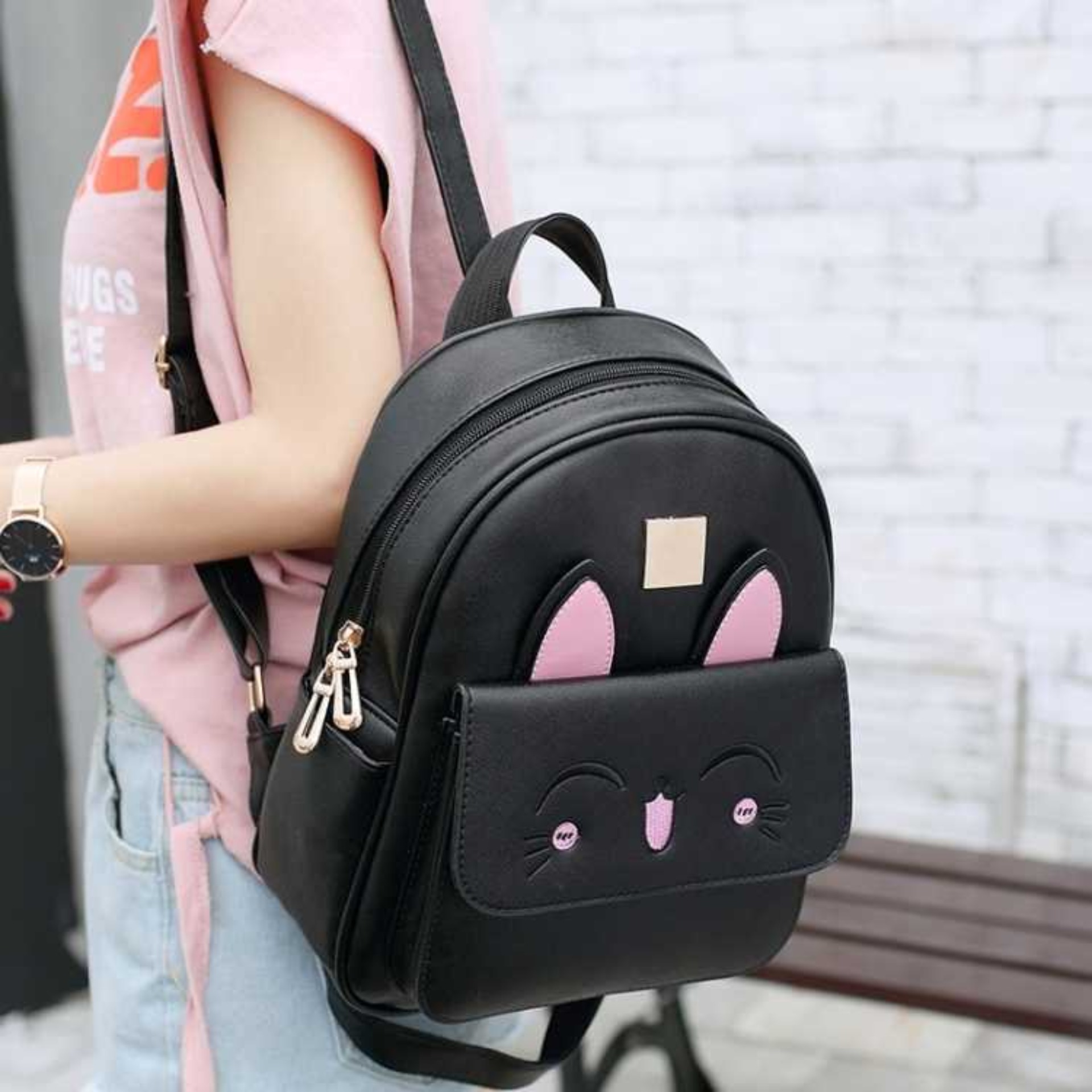   HCM Balo Thời Trang Da Mini Tai Thỏ 