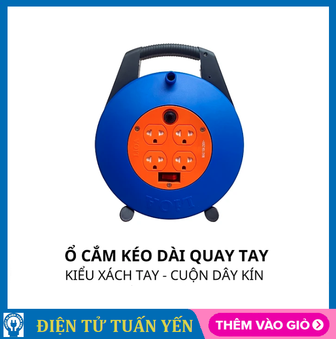 Ổ cắm quay tay lioa xtd10-2-15a công suất chịu tải 3000w, dây dài 10m, kiểu xách tay dễ di chuyển - hàng chính hãng