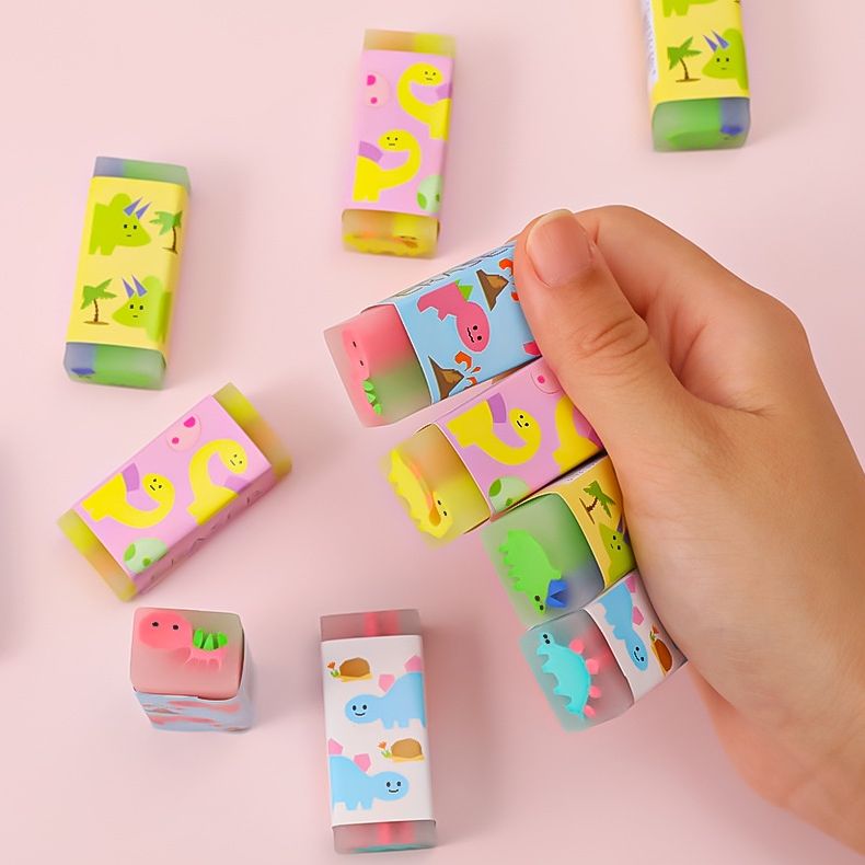 Combo 3 cục gôm thỏi tẩy bút chì hình Khủng Long đáng yêu