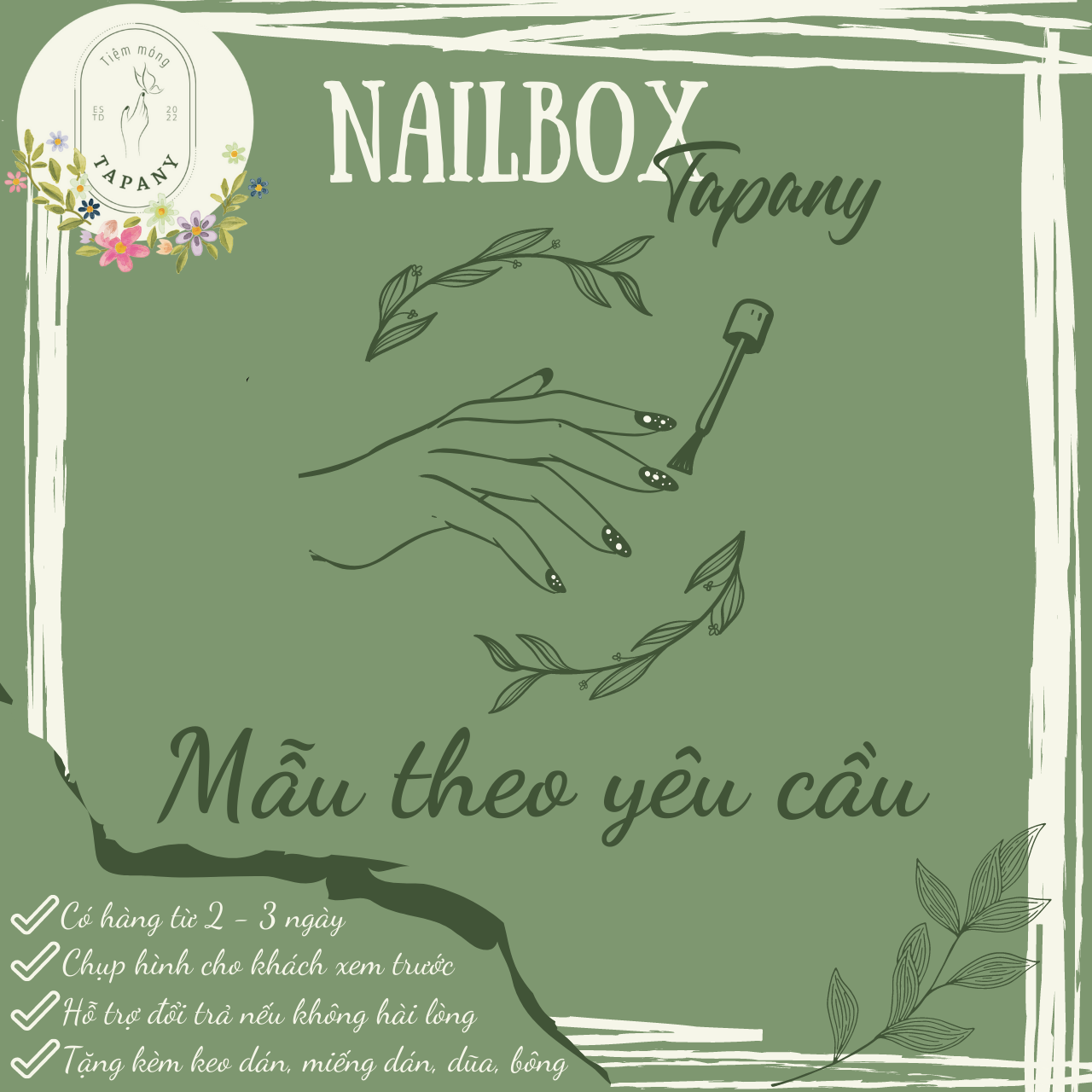 [Giá hủy diệt] BỘ 10 MÓNG TAY GIẢ - NAIL BOX THIẾT KẾ VÀ MẪU THEO YÊU CẦU KHÁCH HÀNG