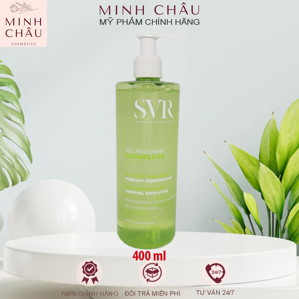 Gel rửa mặt SVR Sebiaclear Gel Moussant không có xà phòng, làm sạch tế bào da chết 400ml