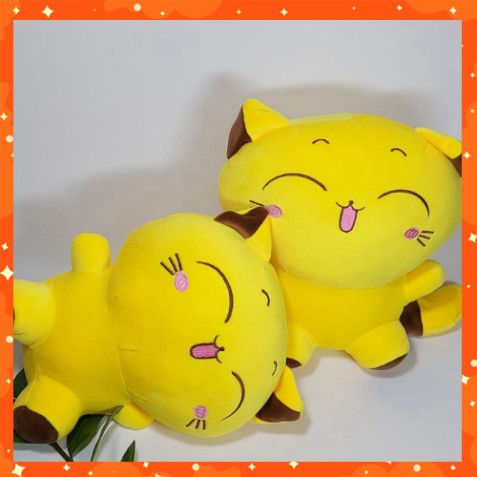 Gấu Bông, Gối ôm, thú nhồi bông Mèo Vàng Mishu, bông đàn hồi kháng khuẩn, vải Siêu Mịn Siêu Êm Dễ Thương