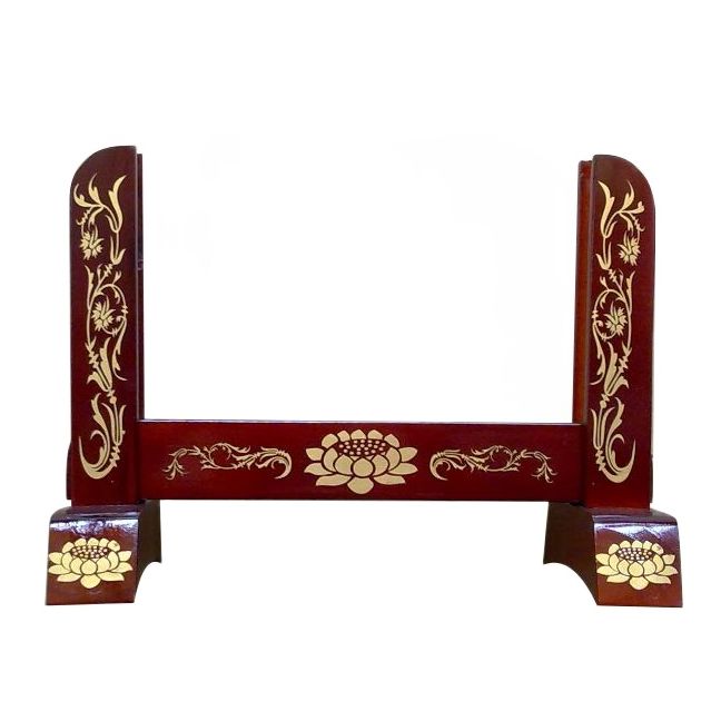 [HCM]Khung hình thờ, chân đế khung hình thờ có nhiều kích thước, sơn màu nâu đỏ in hoa lá