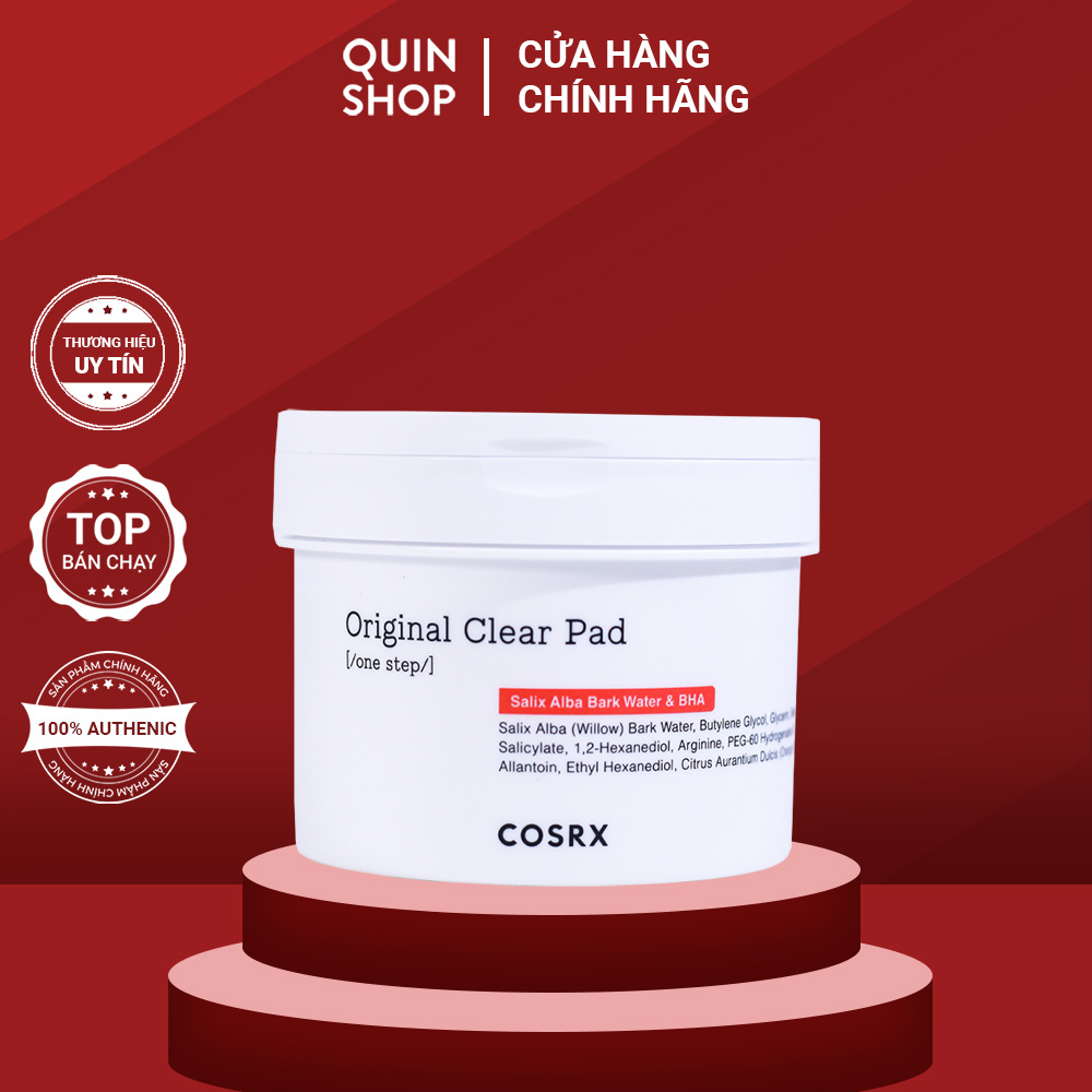 Bông Tẩy Da Chết Hóa Học Giảm Mụn, Se Khít Lỗ Chân Lông Cosrx One Step Original Clear Pad 70 miếng