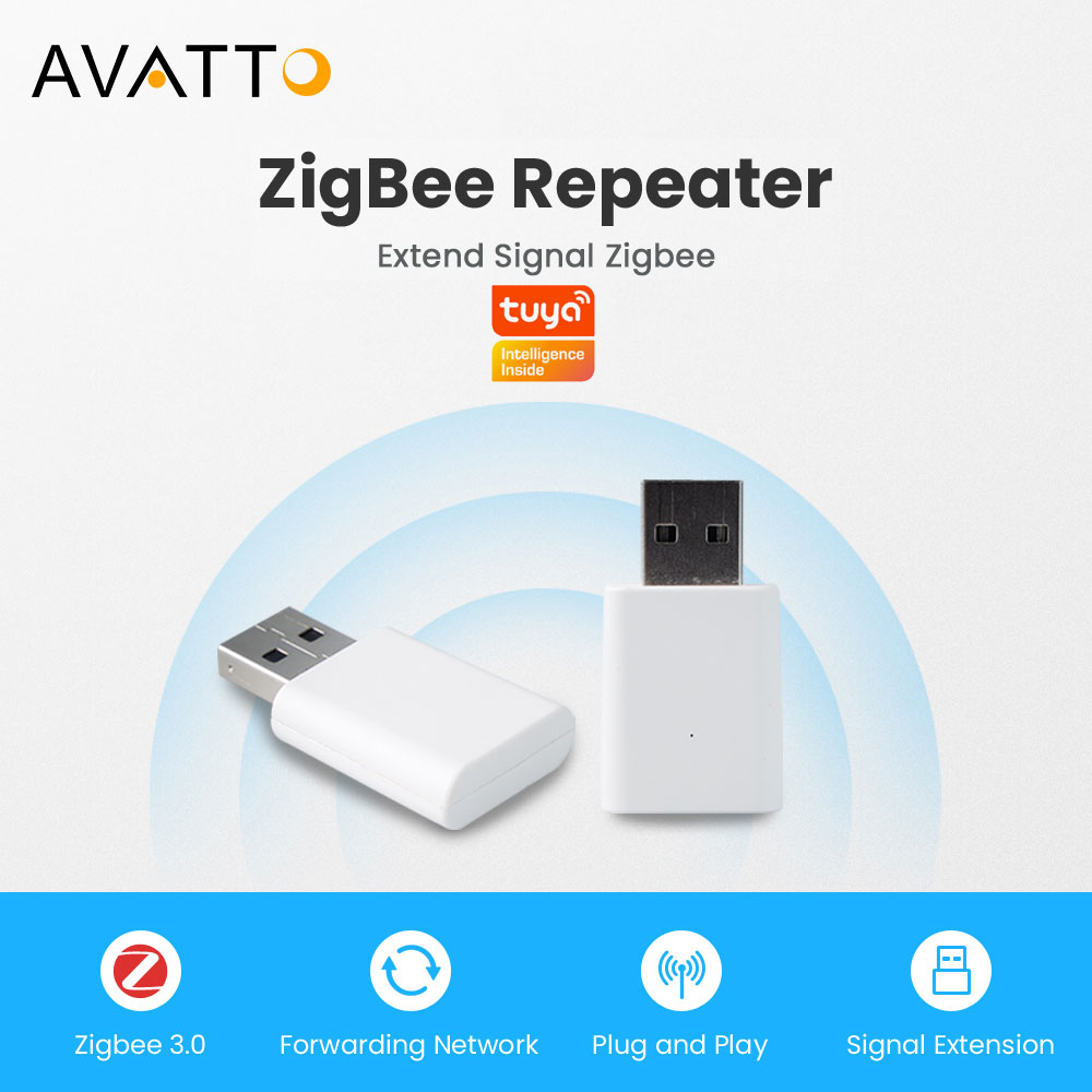 Avatto tuya Bộ khuếch đại lặp tín hiệu ZigBee Bộ mở rộng USB cho thiết bị thông minh mở rộng truyền ổn định mô-đun gia đình 15-20m