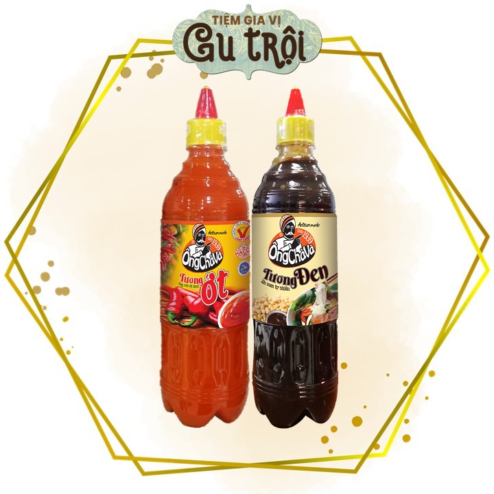 Combo : tương ớt 700g và tương đen 740g ông chà và