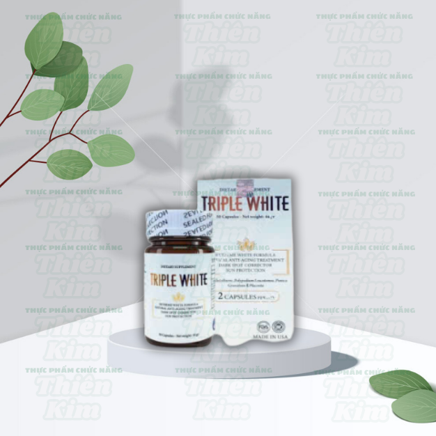 [CHÍNH HÃNG] VIÊN UỐNG TRIPLE WHITE - VIÊN UỐNG GLUTATHION 1200MG TRẮNG DA MỜ NÁM GIẢM THÂM HỘP 50 VIÊN