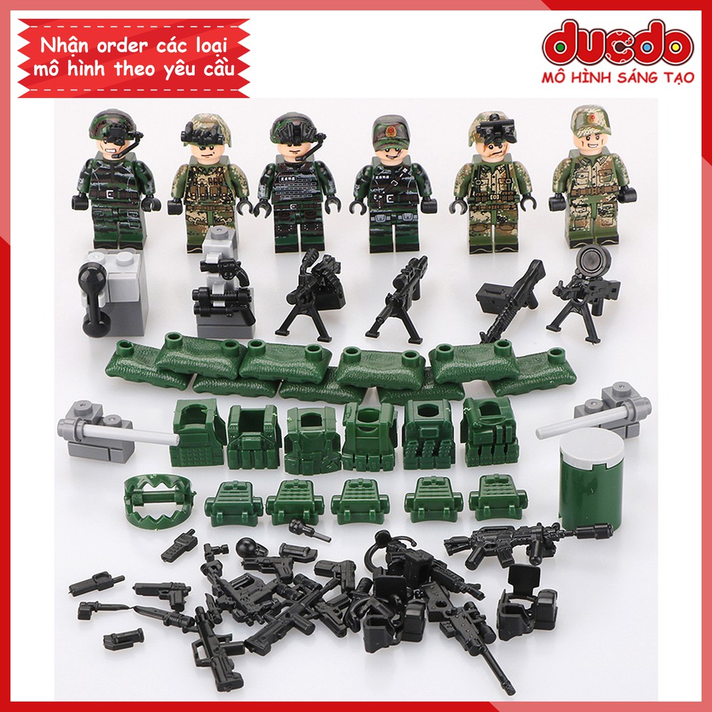 TBS 17-22 Biệt đội 6 lính đặc nhiệm trang bị tối tân - Đồ chơi Lắp ghép Mini Minifigures Army SWAT